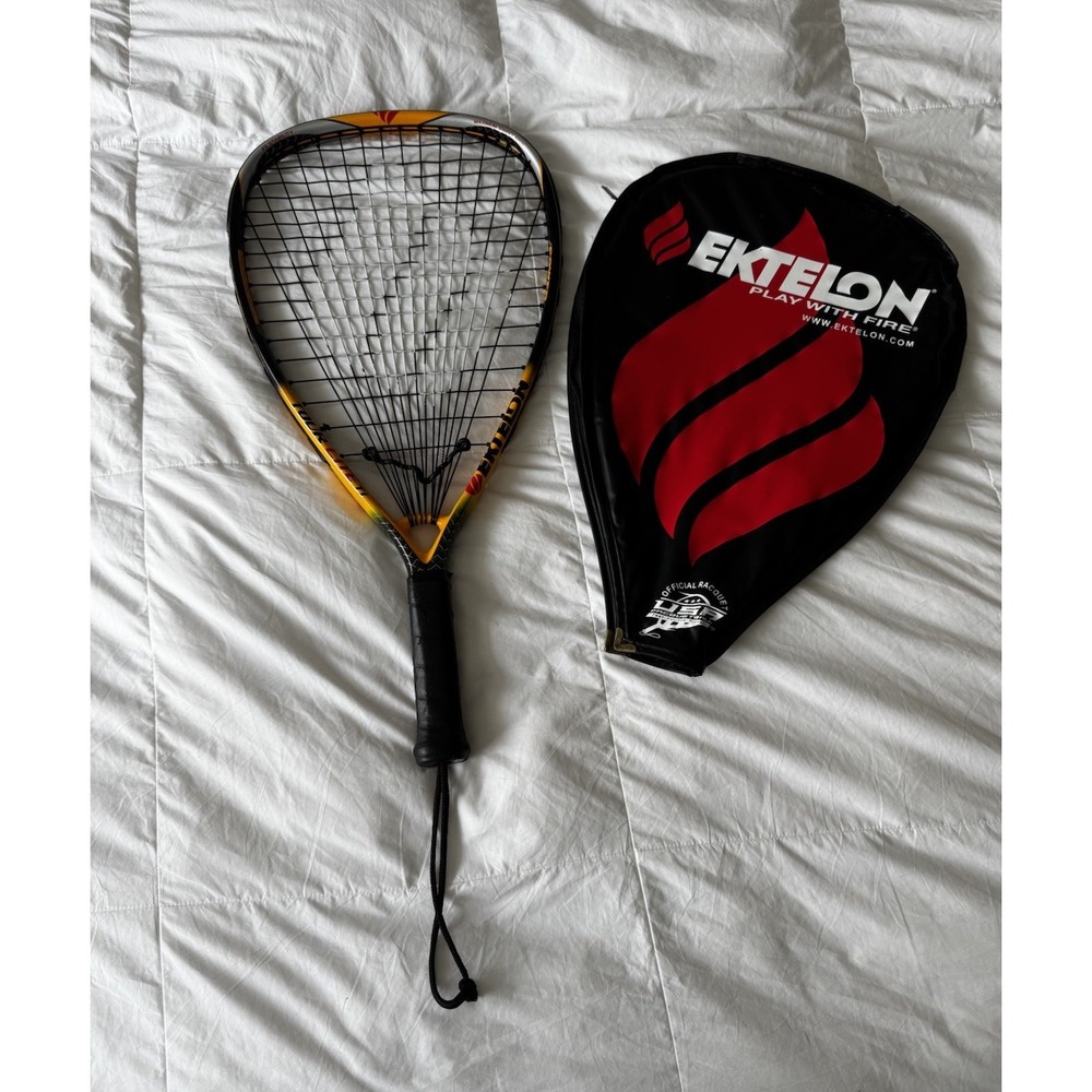 Ektelon Racquetball Racquet Black/Yellow W/Cover Professional 22" EUC